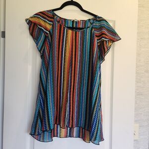 Cato Multicolor Striped Blouse Size L Euc*